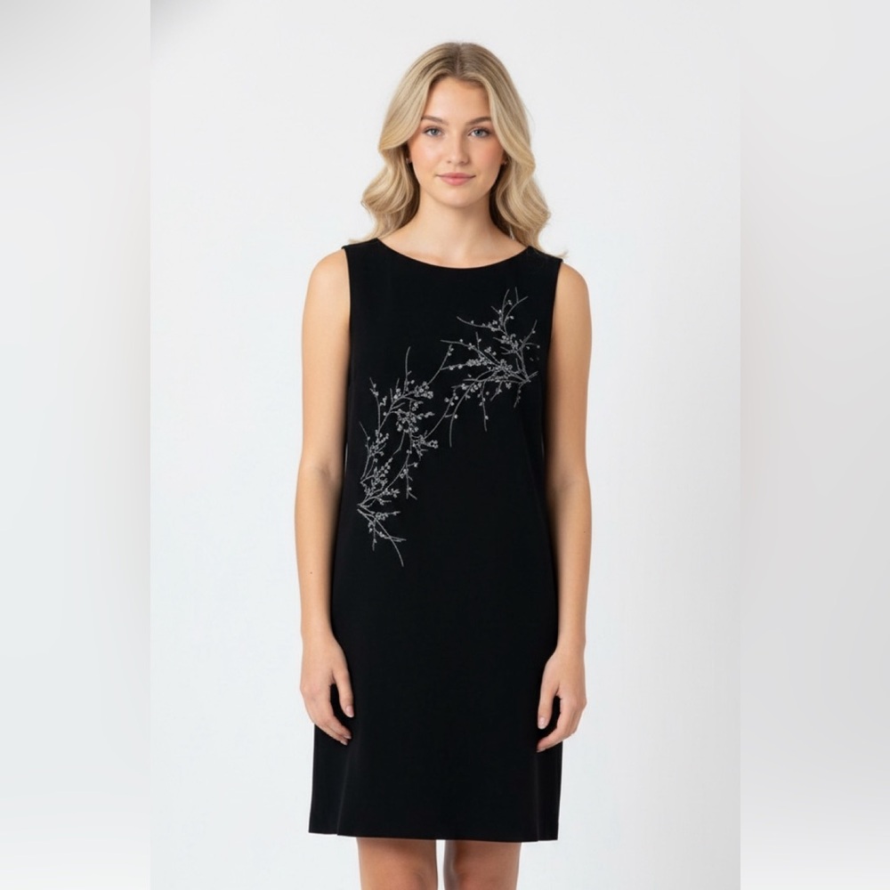 IMPRESSIONS MILLENIUM EDITION BLACK VELVET VINTAGE CREWNECK DRESS HOLIDAY EUC